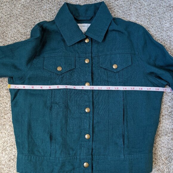Not Perfect Linen Calico Jacket in Emerald Green, size XS/S. NEW - Picture 7 of 10